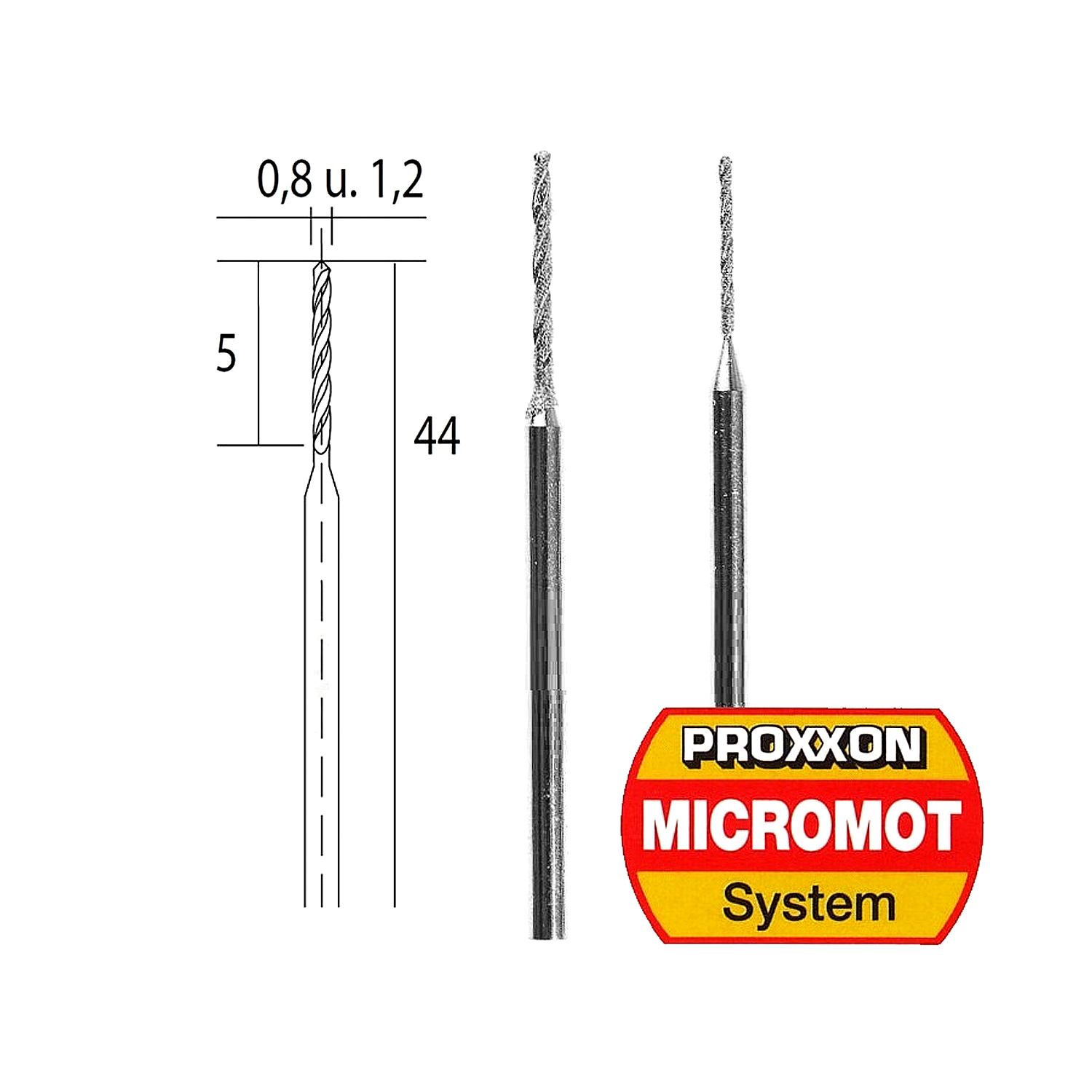PROXXON ΔΙΑΜΑΝΤΟΤΡΥΠΑΝΑ ΣΕΤ 0.8 & 1.2ΜΜ 2825510